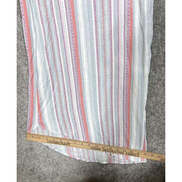 Mi Ami Kelly Striped Wide Leg Asymmetrical Hem Pants Womens Size Medium Rayon - Picture 9 of 9